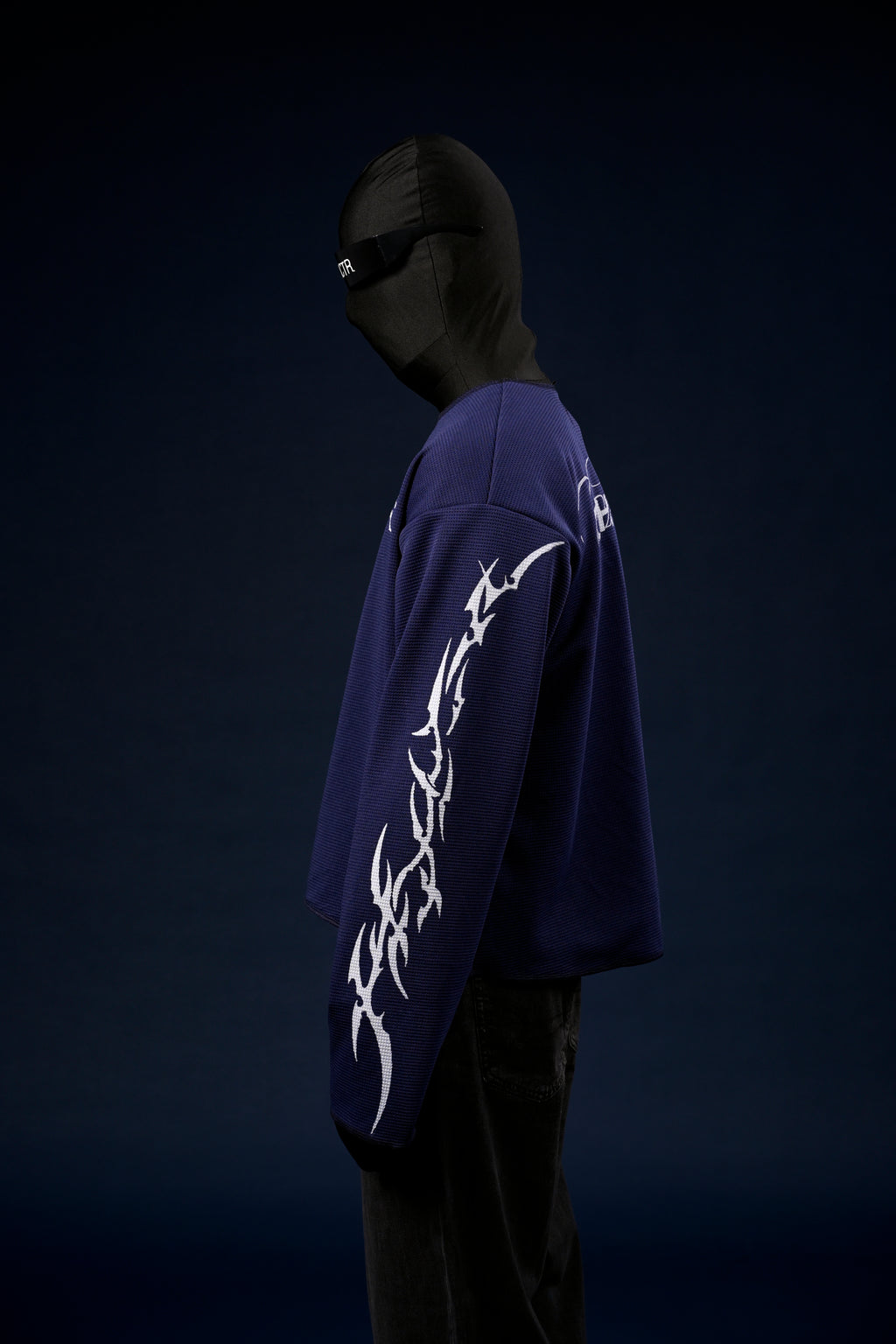 Chrome blue waffle knit sweater