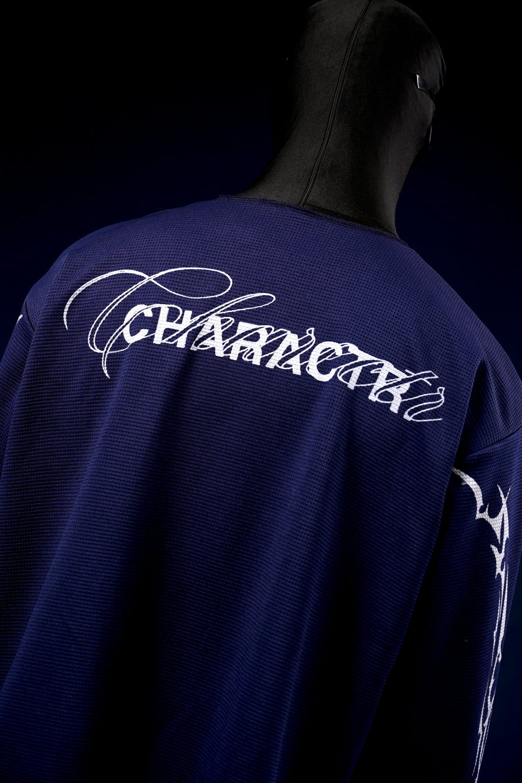 Chrome blue waffle knit sweater