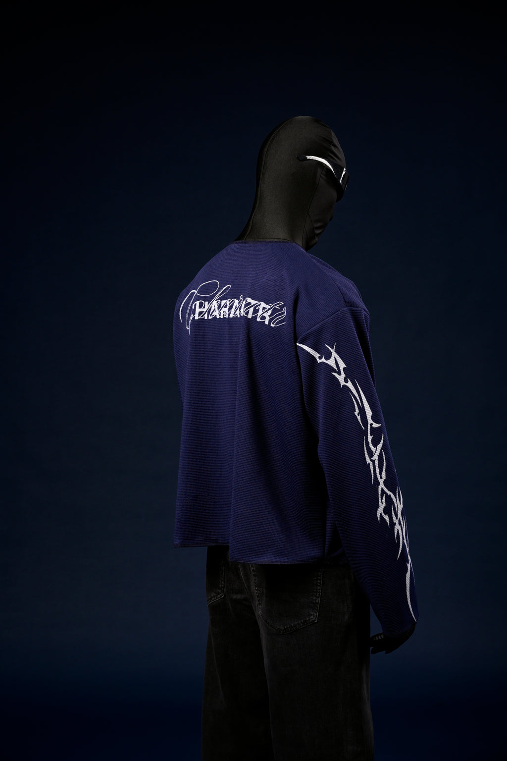 Chrome blue waffle knit sweater