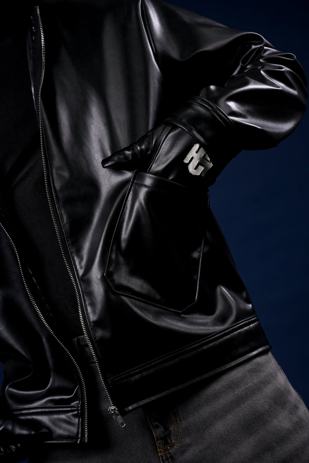 Flap Vegan Leather Jacket